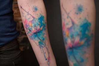 create a watercolor tattoo design