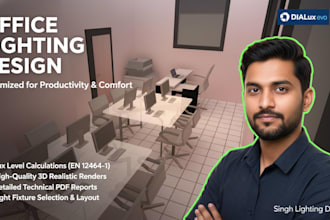 do office lighting design and lux report in dialux evo