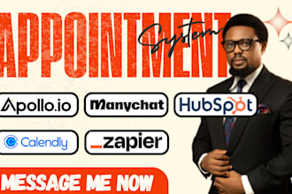 setup an apollo io, manychat, hubspot, calendly, appointment system with zapier
