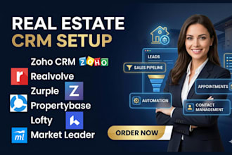 setup real estate crm zoho CRM realvolve zurple propertybase lofty market leader