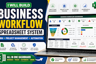 build business workflow automation CRM and project management system spreadsheet