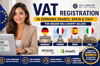 do vat registration in germany, france, spain and italy for amazon fba, shopify