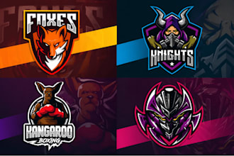 design gaming mascot, cartoon, esports team logo, streamers and twitch branding