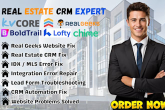 fix real geeks website fix real estate crm issues integration errors or problems
