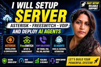 setup server asterisk freeswitch voip and deploy ai agents