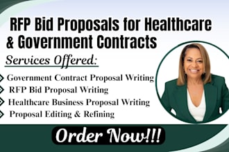 write rfp bid proposal for healthcare business, rfp, government contract