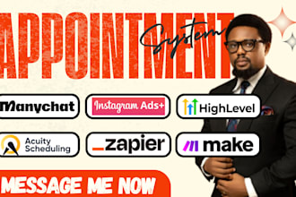 integrate instagram ads, manychat, gohighlevel, acuity using n8n make and zapier