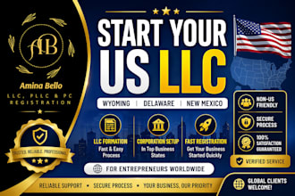 register and incorporate your US llc or corporation in wyoming delaware, new mex
