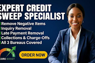 expert credit sweep on your credit report, remove negative items and boost score