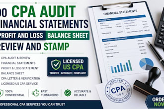 do CPA audit financial statements profit and loss balance sheet review and stamp