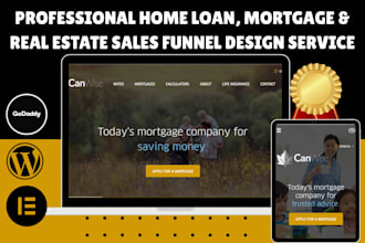 design home loan mortgage real estate mortgage landing page loan sales funnel