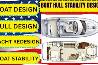 design rc boats and bait boats hull for stability and speed