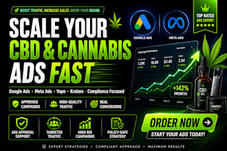 setup and manage cbd, cannabis kratom vape ads on gooogle ads, facebook meta ads