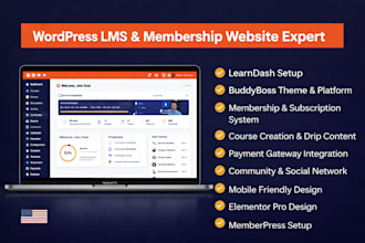 build a learndash, buddyboss or wordpress membership website
