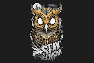 design high quality owl bird mascot logo with free source file