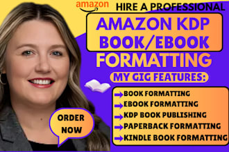 book formatting for amazon KDP kindle paperback formatting
