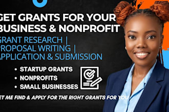 do nonprofit grant writing for startups, grant research and apply for grant