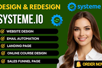 create systeme io sales funnel, system io landing page, systeme io website