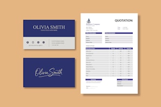 design business card, memo pad and invoice template