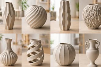 design custom 3d vase, pot, decor model, penholder for 3d printing stl