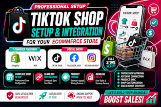 setup or connect tiktok shop instagram shop facebook shop to shopify and wix