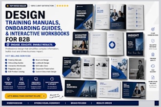 design training manuals, onboarding guides, and interactive workbooks for b2b