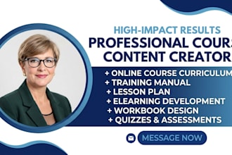 be your online course content creator and course writer lesson plan