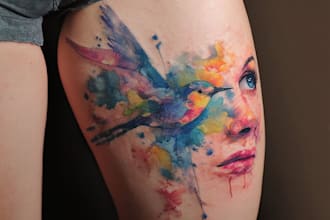 watercolor tattoo design with unique artistic expression