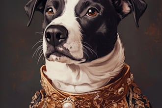draw minimalist pet line art portrait