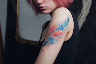 professional watercolor tattoo design custom made for you