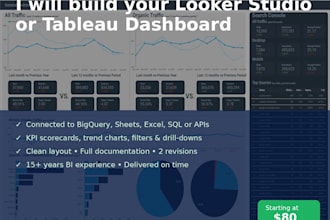 build your looker studio or tableau dashboard