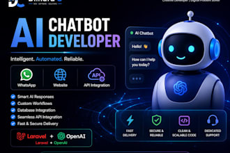 develop ai chat bot with API and database integration
