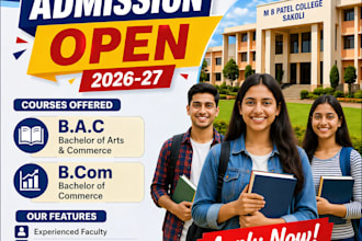 design college admission poster banner flyer