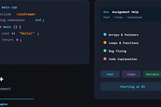 help you with your cpp programming assignments and fix bugs