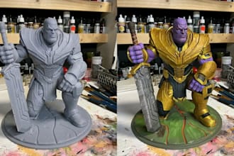 custom 3d print and paint anime figures, dnd tabletops and resin miniatures