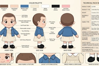 provide custom plushie reference sheet tech pack stuffed animal and ych concept