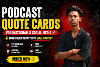 design  viral podcast quote cards for instagram reels