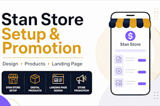 setup and design stan store upload products and stanstore promotion