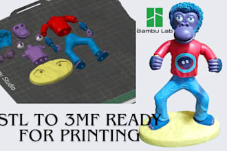 add color split 3d models convert stl to 3mf multipart 3d printing bambu lab