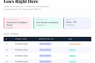 create a premium cover page for your assignments