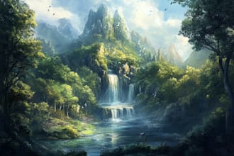 design stunning fantasy landscape