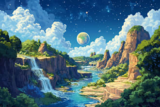 design amazing fantasy background landscape