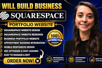 build squarespace website business portfolio website square appointment booking