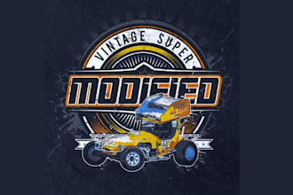 design vintage race car logo