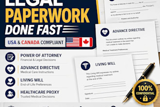 create legal independent living paperwork, poa, advance directive USA canada