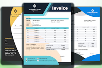 create professional invoice, letterhead and receipt design