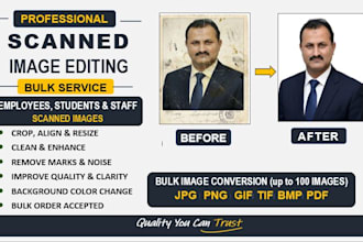 edit scanned images of employees, students, staff in bulk