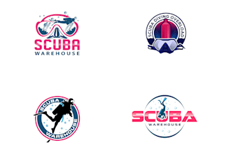 design unique scua diving logo with one day delivery