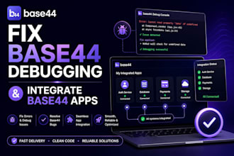 fix base44 debugging errors and integrate base44 apps