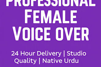 record a professional female urdu voice over